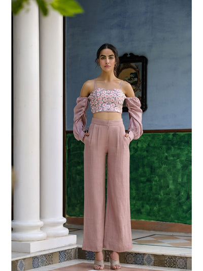 Pants and ShortsDusty Rose Linen PantsHeadstrong by Hema Sharma