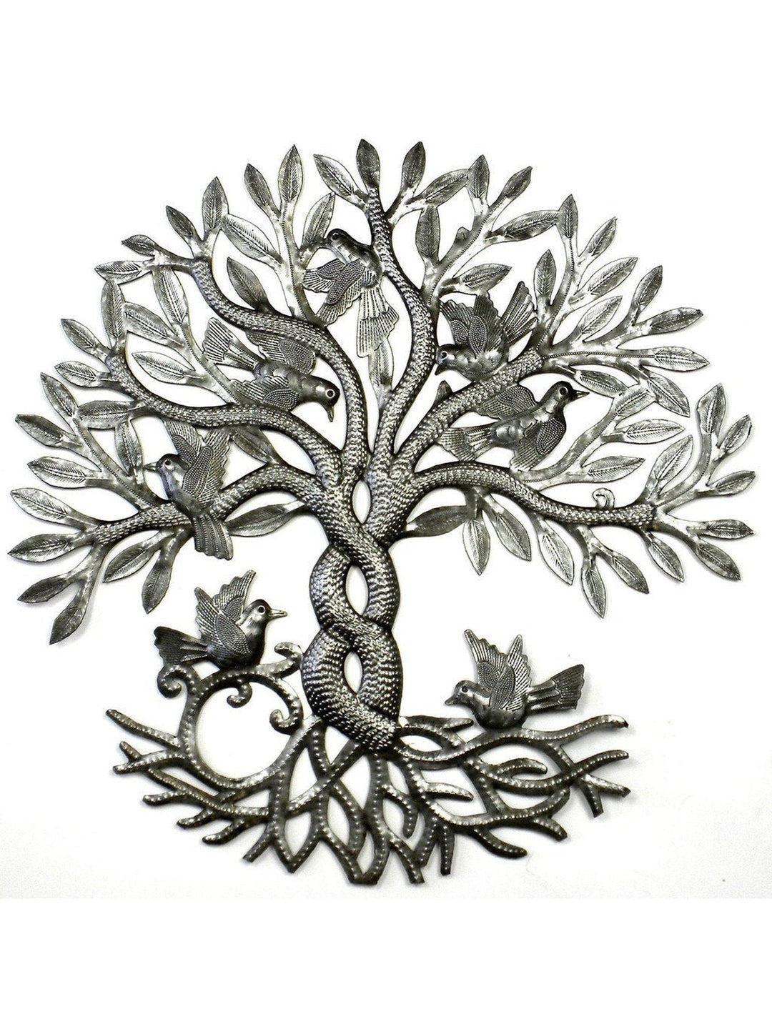 Home DecorEntwined Tree of Life Haitian Metal Drum Wall Art, 23"Global Crafts