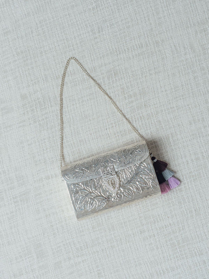 BagsFloral Paatr Purse (Silver)Riti