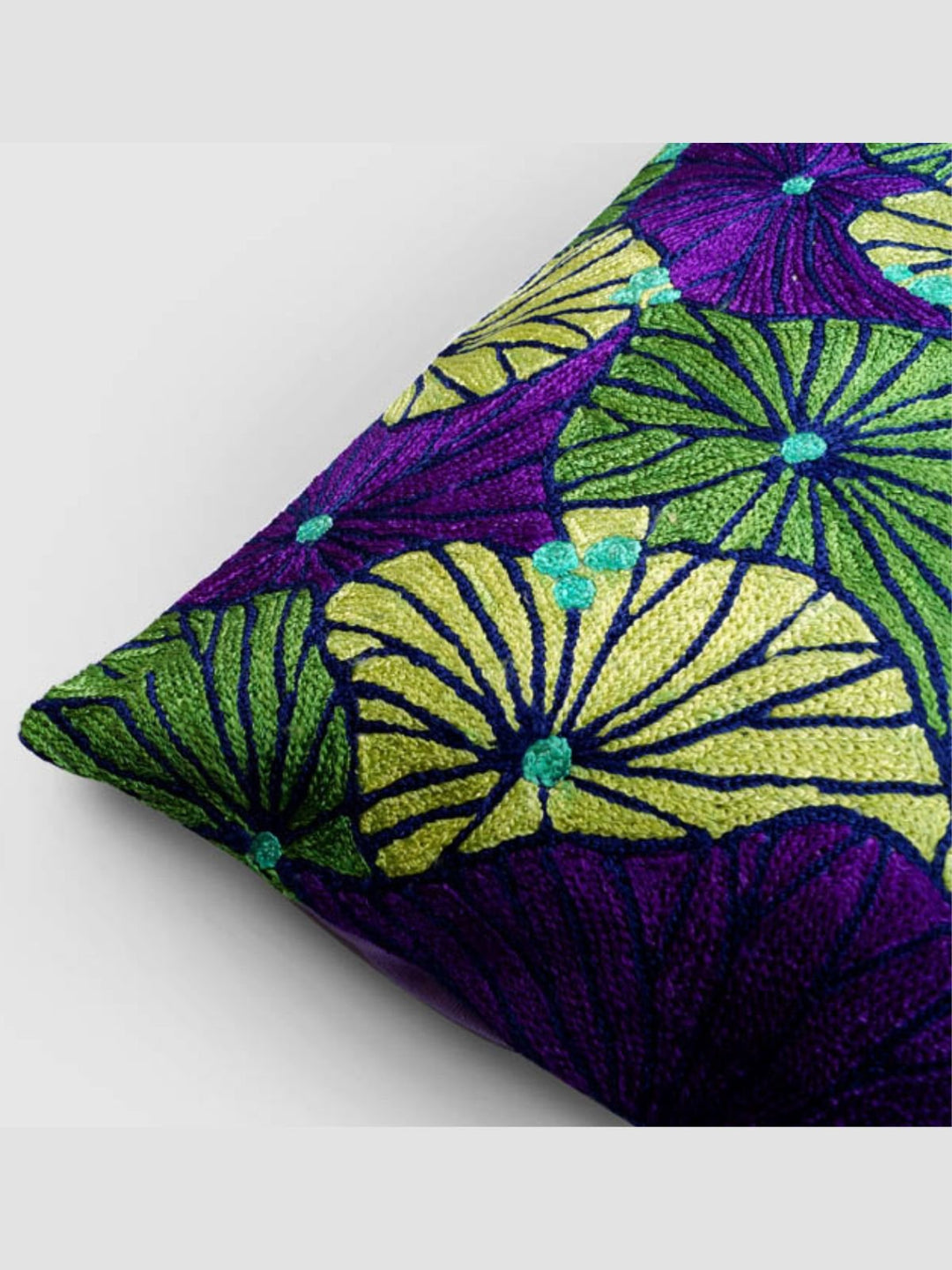 Bed and LivingFronds Chainstitch Embroidered Cushion CoverZaina