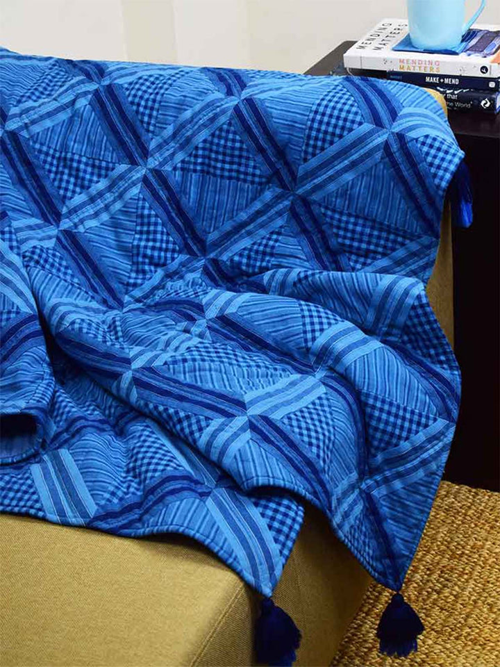 Bed and LivingIndigo Patchwork Quilted ThrowSonica Sarna