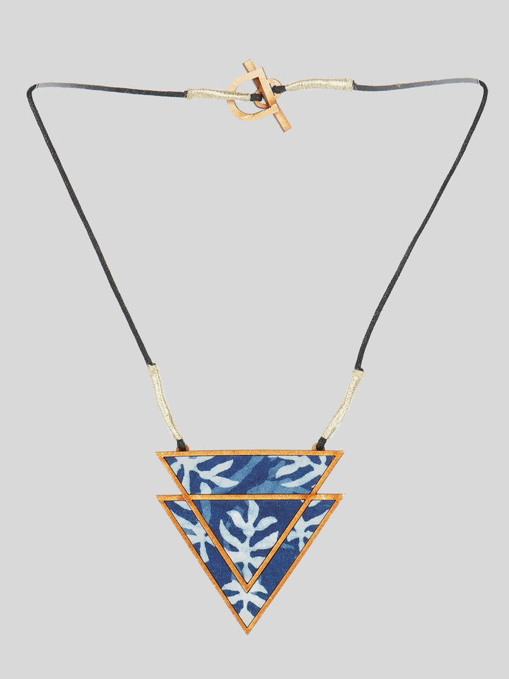 JewelryIndigo Repurposed Wood Frame Triangular NecklaceWhe