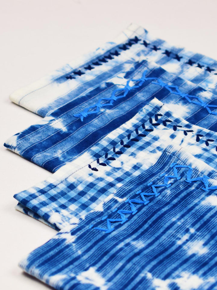 Table and DiningIndigo Tie Dye Embroidered NapkinsSonica Sarna