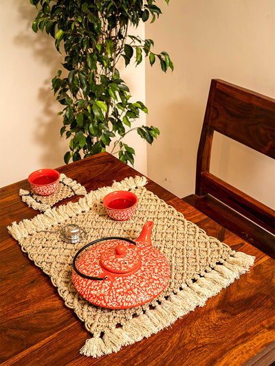 Table and DiningJewel Hand-Knotted Placemat Set of 2One 'O' Eight Knots