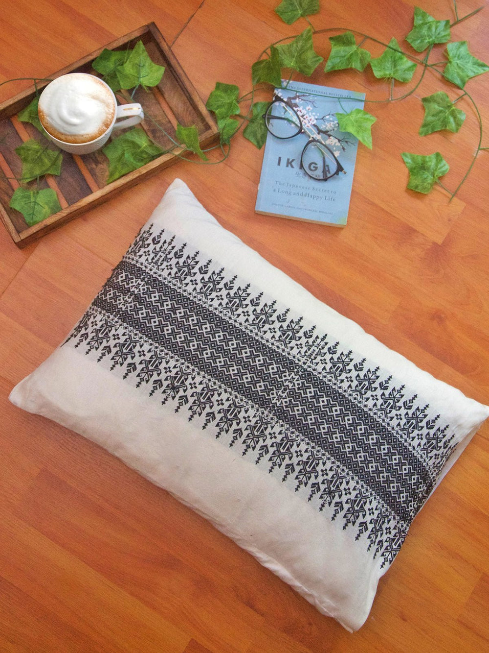 Bed and LivingKachari Handwoven Cotton Cushion Cover with Tribal MotifDeco Talk