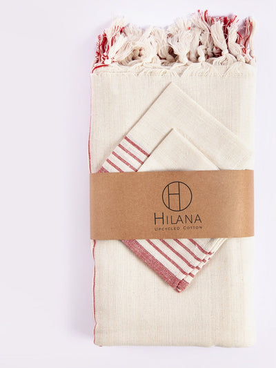 Bath LinenKayseri Tablecloth Set - RedHilana Upcycled Cotton