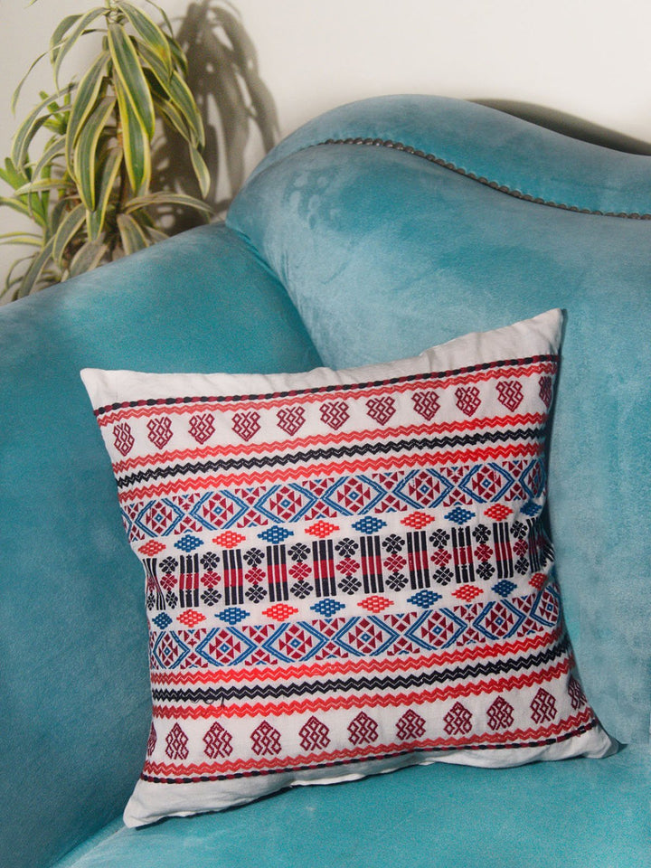 Bed and LivingKuki Inpi Handwoven Cotton Cushion Cover with all-over Tribal MotifDeco Talk