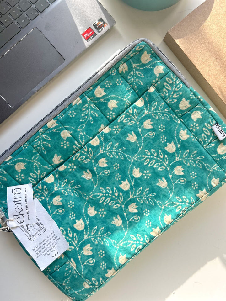 Stationery and OfficeLaptop Sleeve Teal FloralEkatra