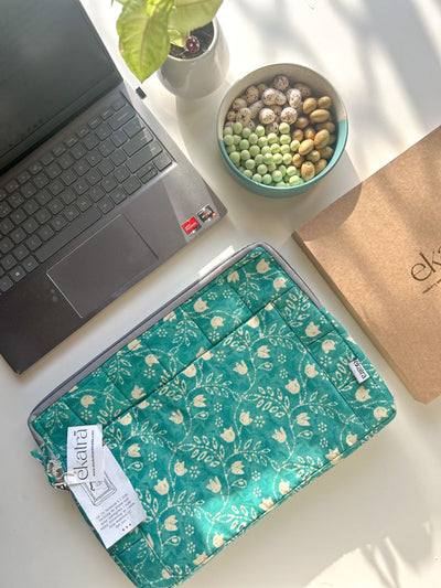 Stationery and OfficeLaptop Sleeve Teal FloralEkatra