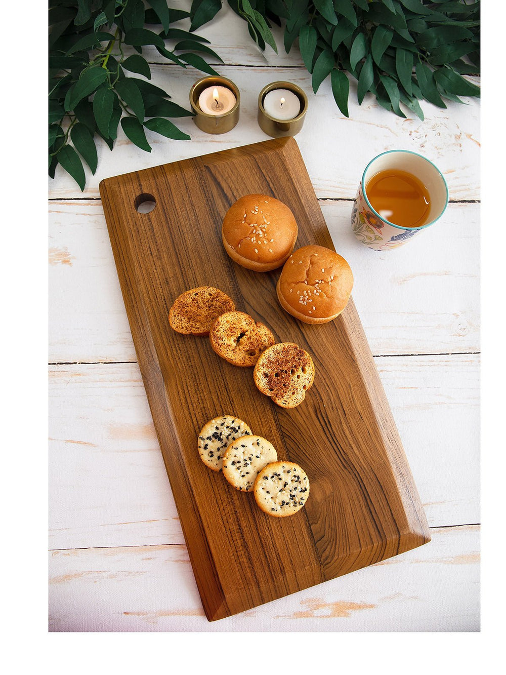 Table and DiningLong Sleek Teakwood Platter BrownDeco Talk