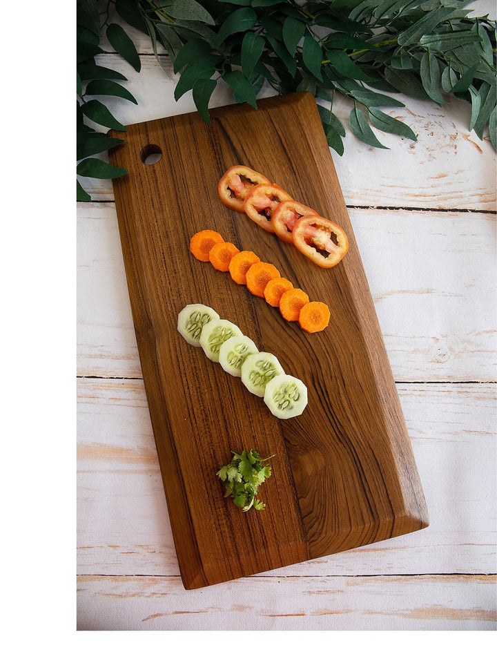 Table and DiningLong Sleek Teakwood Platter BrownDeco Talk