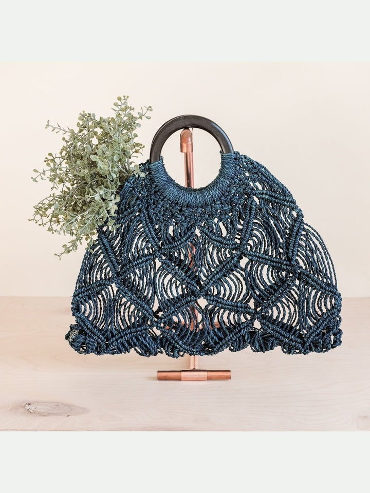 BagsMacramé Handbag, BlueLIKHÂ