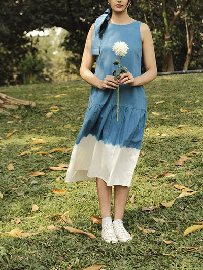 DressesMarigold, Lush Indigo Dress, Off-white and BlueSomething Sustainable