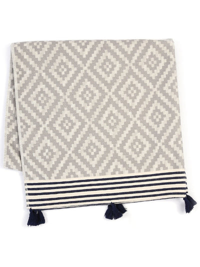 Bed and LivingMerida Turkish Towel / Blanket - Gray & BlackHilana Upcycled Cotton