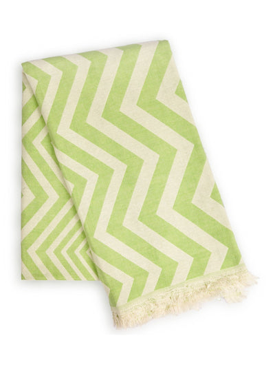 Bed and LivingMersin Chevron Towel / Blanket - GreenHilana Upcycled Cotton