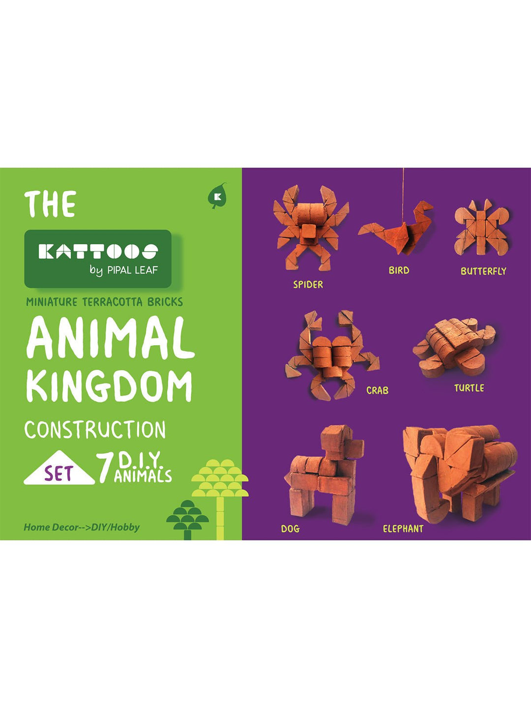 Toys and GamesMiniature Terracotta Bricks 7 D.I.Y. Animal Kingdom Construction SetKattoos By Pipal Leaf