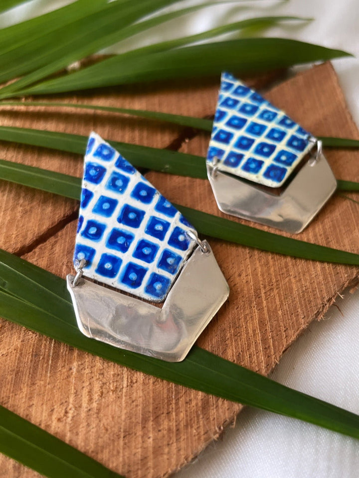 Neel, Inverted Triangle Hand Painted Earrings main image 1