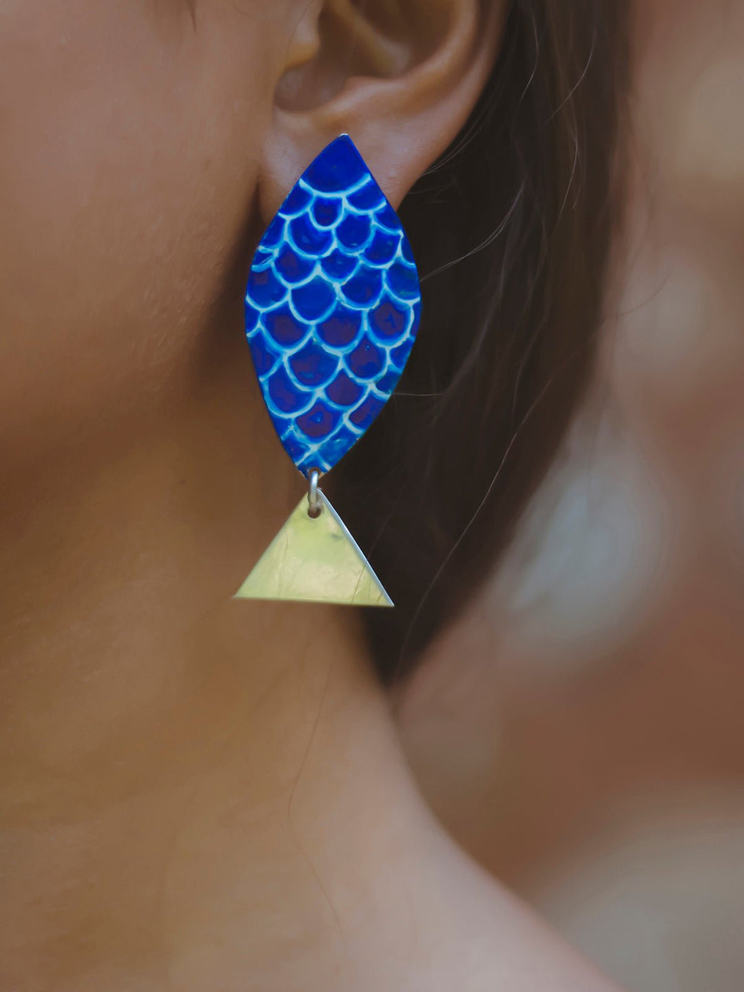 JewelryNeel, Matsya Hand Painted EarringsOonth