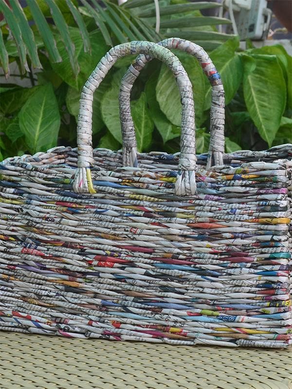 BagsPaper Weaved Basket Bag NaturalPaperwings