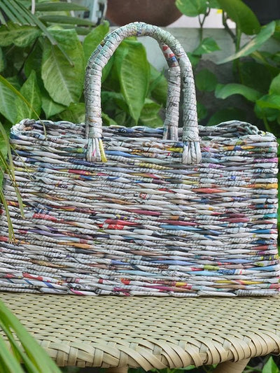 BagsPaper Weaved Basket Bag NaturalPaperwings