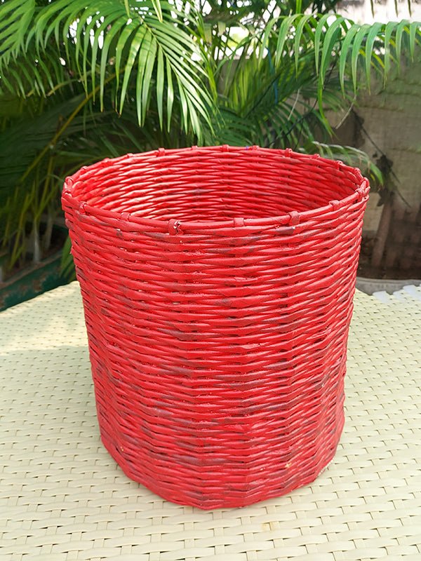 Home DecorPaper Weaved Planter RedPaperwings