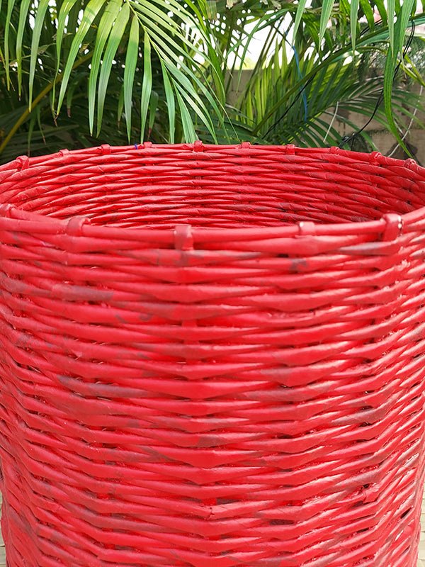 Home DecorPaper Weaved Planter RedPaperwings