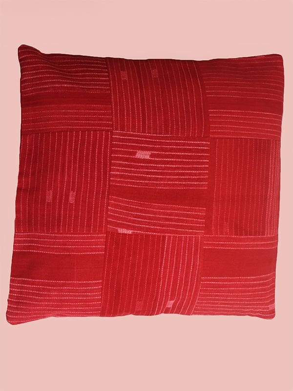 Bed and LivingPatchwork Shibori Cushion Cover RedMura Collective