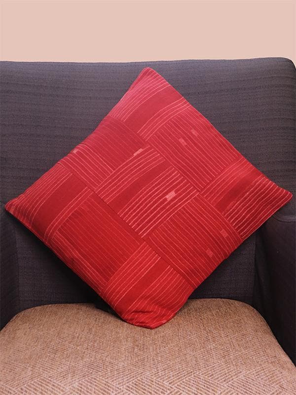 Bed and LivingPatchwork Shibori Cushion Cover RedMura Collective