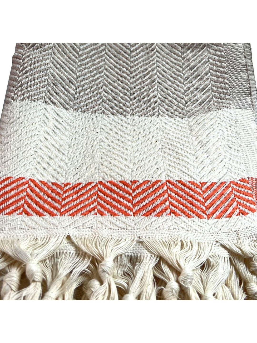 Bed and LivingPipa Sustainable Hand-loomed Throw Blanket - BeigeHilana Upcycled Cotton