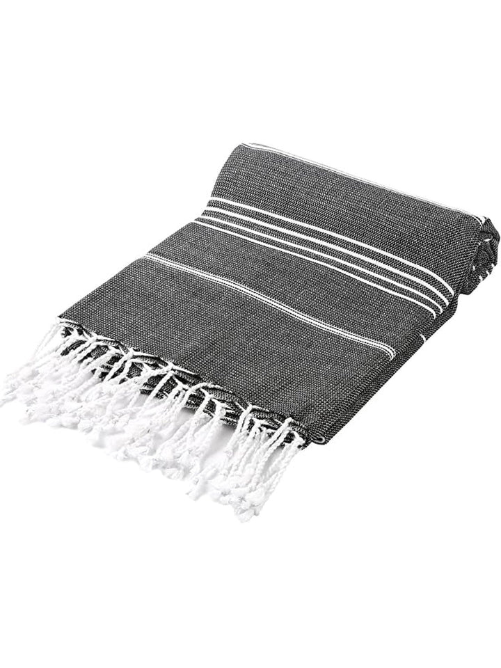 Bath LinenPure Series: Sustainable Turkish Towel - BlackHilana Upcycled Cotton