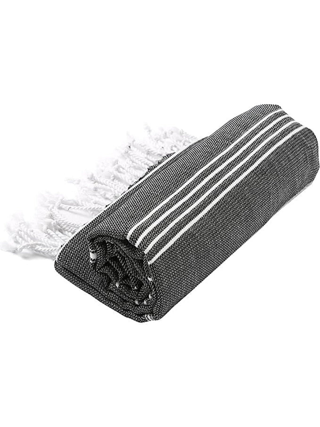 Bath LinenPure Series: Sustainable Turkish Towel - BlackHilana Upcycled Cotton