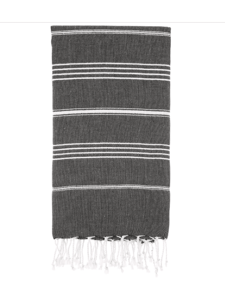 Bath LinenPure Series: Sustainable Turkish Towel - BlackHilana Upcycled Cotton