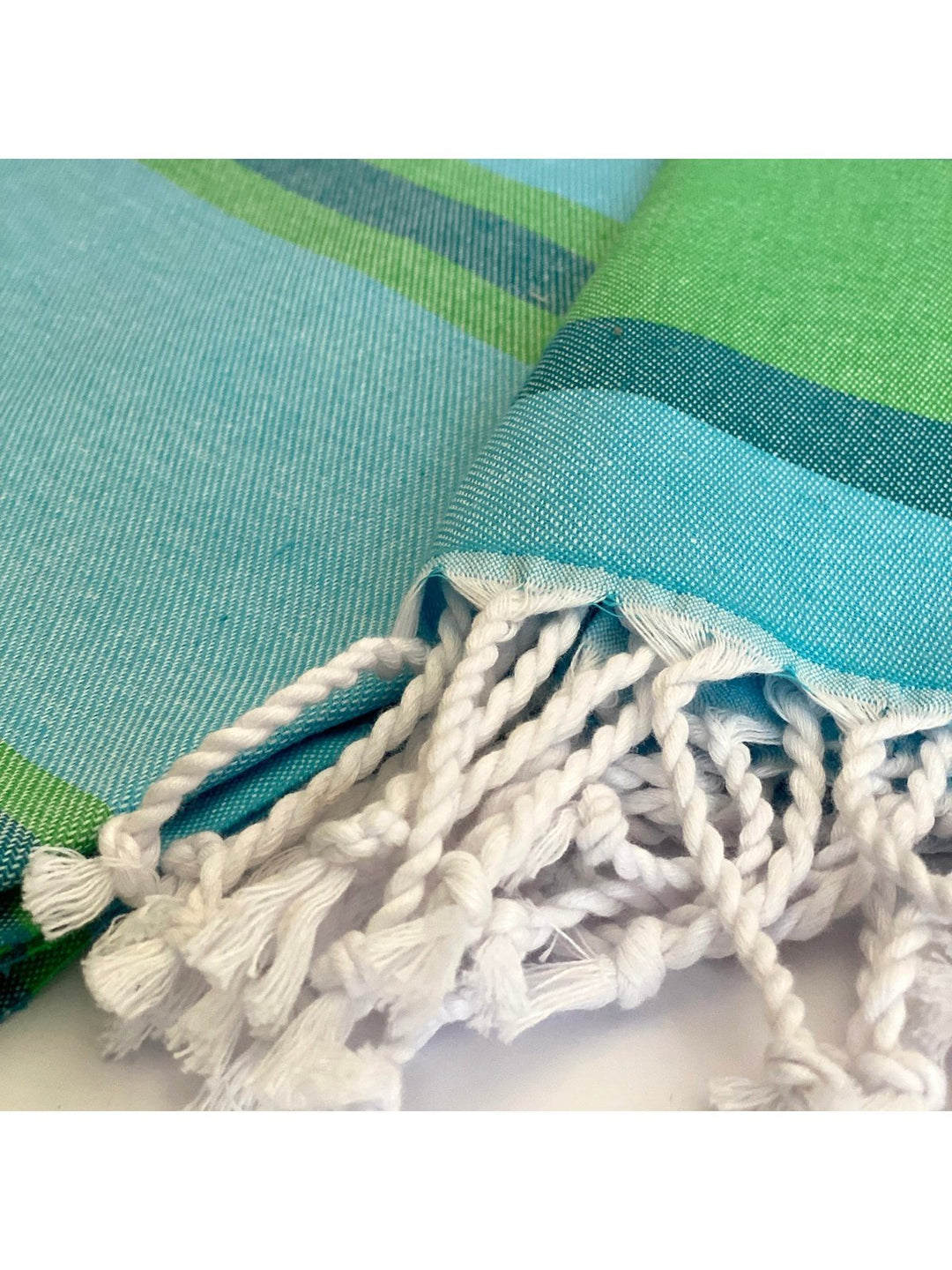 Bath LinenSamara Striped Sustainable Turkish Towel GreenHilana Upcycled Cotton