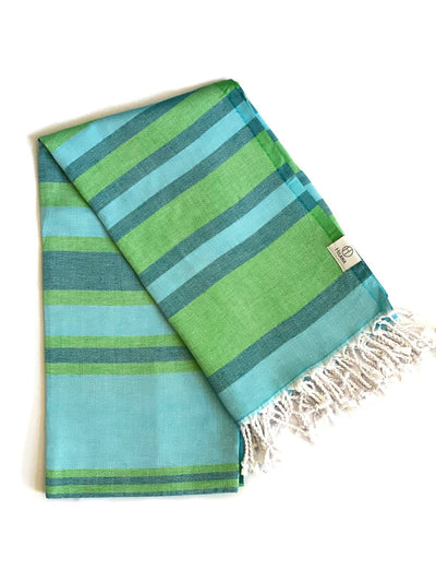 Bath LinenSamara Striped Sustainable Turkish Towel GreenHilana Upcycled Cotton