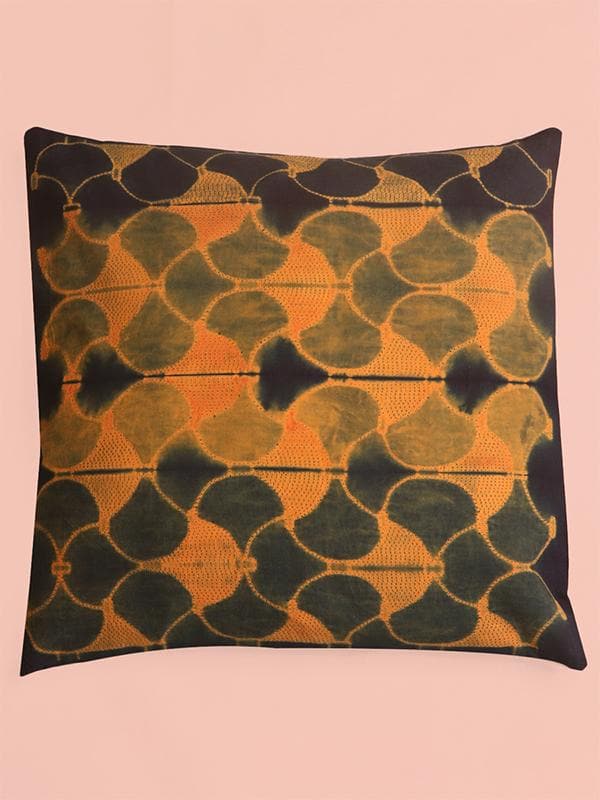 Bed and LivingShibori Cushion Cover Indigo and OrangeMura Collective