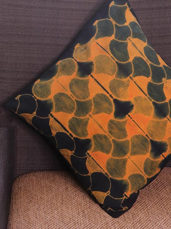 Bed and LivingShibori Cushion Cover Indigo and OrangeMura Collective