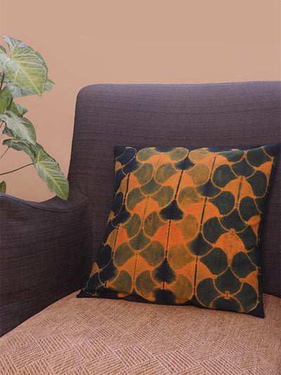 Bed and LivingShibori Cushion Cover Indigo and OrangeMura Collective