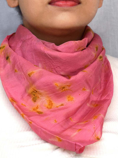 Scarves and WrapsSilk Bandana - Pink with YellowEcoshi