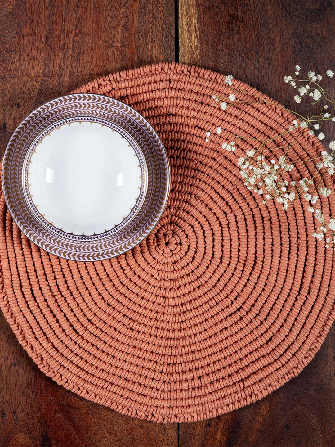 Table and DiningSpiral Hand-Knotted Placemat Set of 2One 'O' Eight Knots