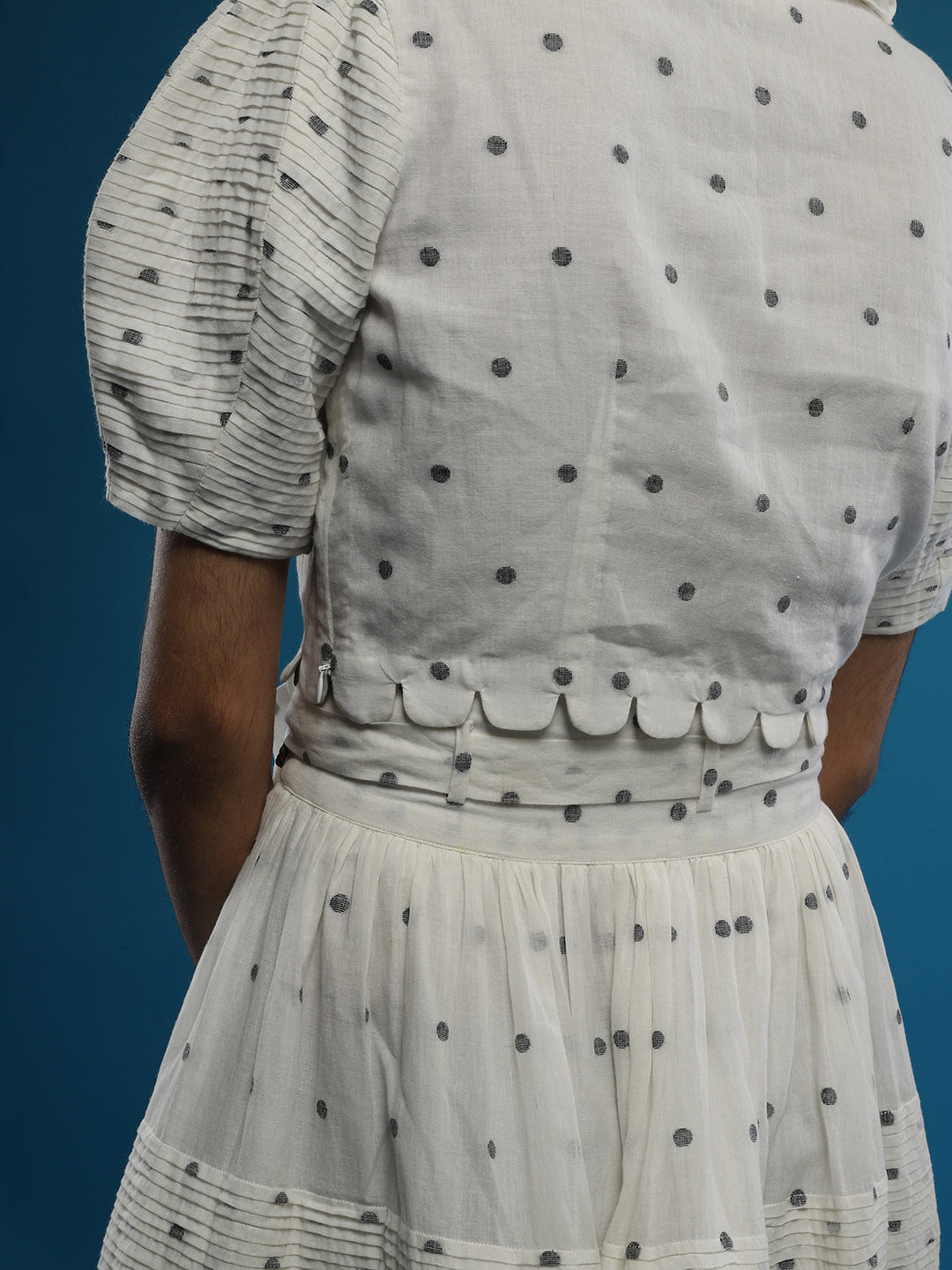 Co-ord SetTimeless Co-ord Set - Pleated skirt with a matching waist band- WhiteLarRarh