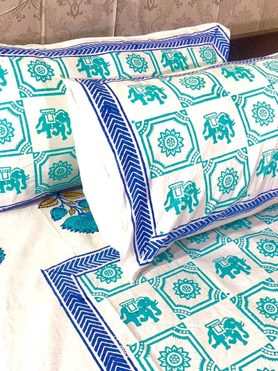 Bed and LivingVarli Blue Hand Block Printed BedsheetAlankaran Designs