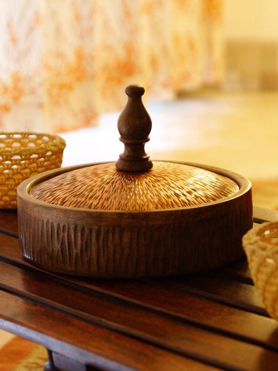 Table and DiningWalnut Wood and Copper BoxZaina